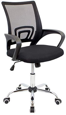 Cashoffice - Silla de Escritorio Ergonómica, Silla de Oficina Giratoria con Respaldo Transpirable (Negro)