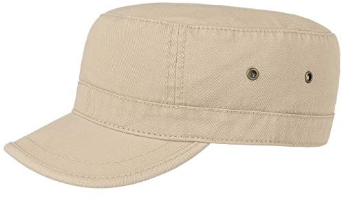 Lipodo Urban Army Cap Damen/Herren - Schirmmütze aus 100% Baumwolle - Armycap L/XL (58-X-Large) - Mütze in Beige - Größenverstellbar