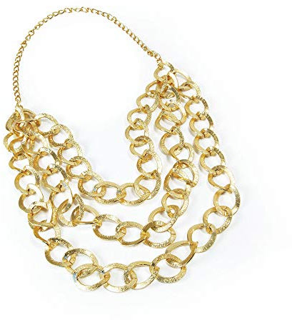 Unisex Adults Fancy Dress Party Accessory Gangster 80's Mr T Style Gold Chain Uk