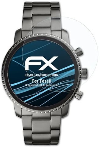 atFoliX Schutzfolie kompatibel mit Fossil Q Explorist HR 4. Generation Folie, ultraklare FX Displayschutzfolie (3X)
