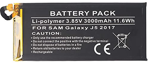 Akku kompatibel mit Samsung Galaxy J5 2017, Li-Polymer, 3,85V, 3000mAh, 11,6Wh, Built-in, ohne Werkzeug