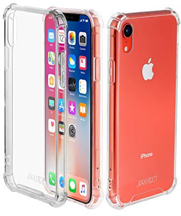 JProtect für iPhone XR Hülle Transparent (TOP Schutz) – Durchsichtige Stoßsichere Schutzhülle – Shockproof Bumper Case – Handyhülle iPhone XR Slim