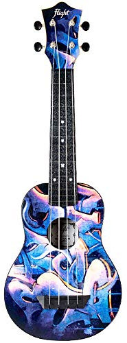 Flight Music Ukuleles TUS40 ABS-Reise-Ukulele – Graffiti (mit Tasche), ALMTUS40GRAF