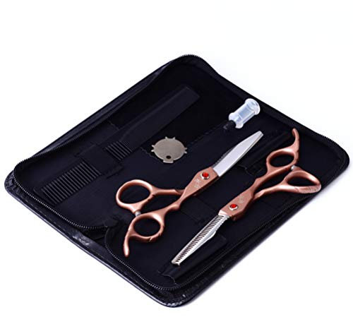 6,5 zoll Profi Haarschere | Extra scharfe Friseurschere inkl. Etui - scharfer und präziser Schnitt | Perfekter Haarschnitt für Damen und Herren,Pink,AB