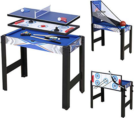 homelikesport 5 in 1 Multi-Spieltisch für Hockey, Billard, Basketball, Tischtennis, Bogen