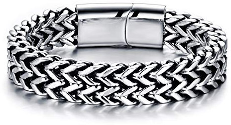 GW Mode Herren Armband Edelstahl Leder Herrenarmband Armbänder für Herren Jugend Unisex (20-21cm, Komplett aus Edelstahl)