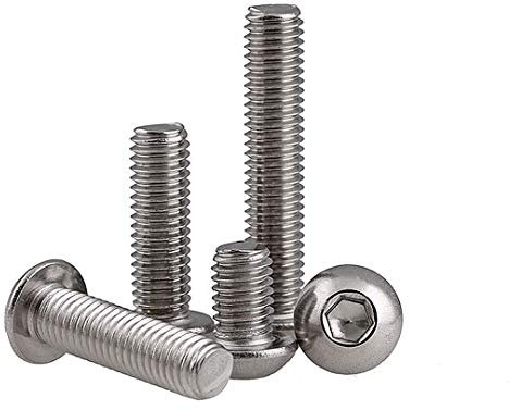 BOZONLI Tornillos de cabeza redonda para llave Allen, hechos de acero inoxidable, M2*6mm,100 piezas