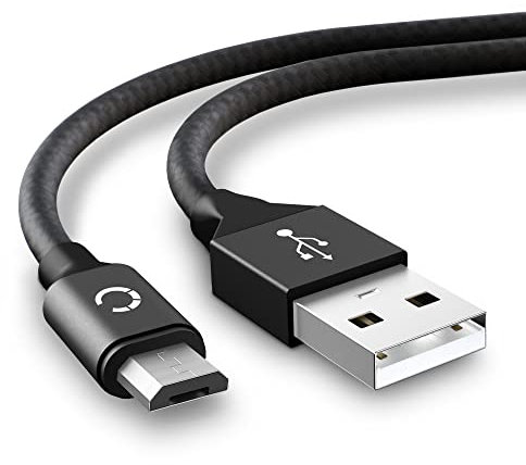 CELLONIC USB Kabel 2m kompatibel mit Nintendo Classic Mini NES/SNES Ladekabel Micro USB auf USB A 2.0 Datenkabel 2A schwarz Nylon