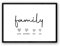 Personalisiertes Geschenke Familie Poster mit Herz — Typographie Wandbild Querformat in Minimalistisches Design — Familienbild für Kinderzimmer, Wanddeko oder Wohnzimmer — Größe und Rahmen Optional