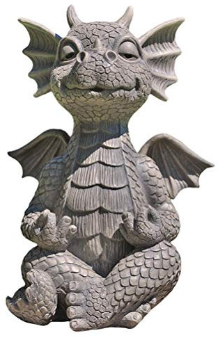Tianbi Mysticalls Garden Dragon meditierte Statuen sammeln, Harz Hof Ornamente im Freien, Harz dekorative Ornamente, Geschenke Drachenliebhaber, Sammler, Familie und Freunde
