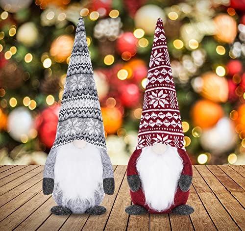 ilauke 2 Stück Weihnachten Deko 49 cm Weihnachtsmann, Ostern Weihnachtliche Deko für Kinder Familie Weihnachtsdeko Innen Draußen