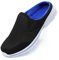 INMINPIN Sabots Femmes Confortable Pantoufle Coton Hommes Antidérapant Chaussons intérieur extérieur, Noir Bleu Peluche, 39 EU
