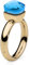 Qudo Firenze Edelstahl gold farbenem Ring mit Farbstein capri (blau) (54 (17))