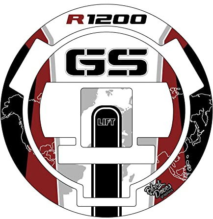 Adesivo 3D Protezione Tappo Serbatoio compatibile con/sostitutivo per BMW Motorrad R 1200 GS 2004-2012 (Rosso)