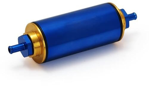 Kraftstofffilter Motorsport auswaschbar 50 mm Benzin Filter High Flow Blau 8,6mm