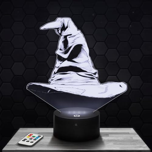 Nachttischlampe - Touch-Nachtlicht H. Potter Choixpeau 3D-LED-Lampe Illusion, Geschenkidee Weihnachten Geburtstag Junge und Mädchen Nachttischlampe Kinder- oder Erwachsenenzimmer TOP