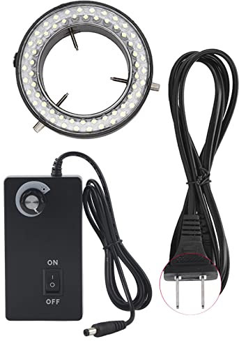 Pwshymi Ringlicht-Stereomikroskop-Lampe LED-Mikroskop-Lampenquelle für Schmuckreparatur, Labor-Stereo-Mikroskop (EU-Stecker 220V)
