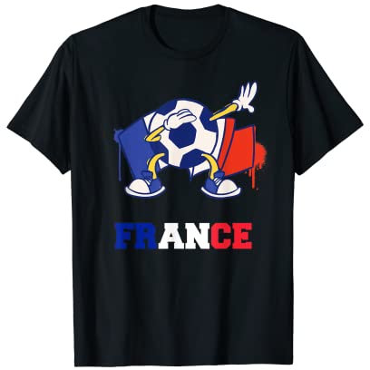 Frankreich-Fußballtrikot Dabbing Fußball Französische Flagge T-Shirt
