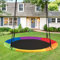 GYMAX Altalena Rotonda a Nido da Giardino, Ø 100 cm, Portata Max. 150 kg, per Bambini e Adulti, Seduta in Tessuto Oxford, Telaio in Metallo, Corde Regolabile 100-180 cm, 5 Colori (Colorato)