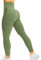 corcoar Sport Leggings Damen High Waist Seamless Hosen Gym Yoga Sport Leggings Booty Lifting Po Push Up Gym Sporthose Grün L