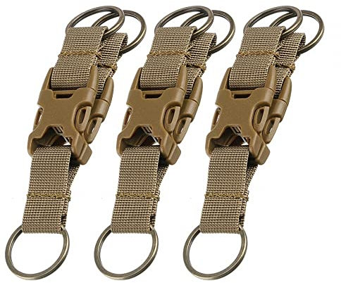 3 STÜCKE Taktische karabinerhaken schaukel Multifunktions Nylon Gürtelkarabiner mit Schlüsselring Rucksack Taktische Schnalle für Outdoor Sportgeräte Wasserflaschen Rucksack