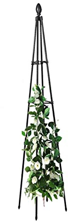 RADAAB Rankhilfe Obelisk,Pyramide Höhe: 90-180 cm,Tomato Tower,freistehende Ranksäule für Garten,Rosen,Tomaten, Rankobelisk, wetterfest, Metall, Deko,schwarz (Size : 71/180cm H)