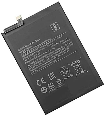 Trconelectron Replacement BN53 3.87V,5020mAH Battery for Redmi Note 9 Pro BN53