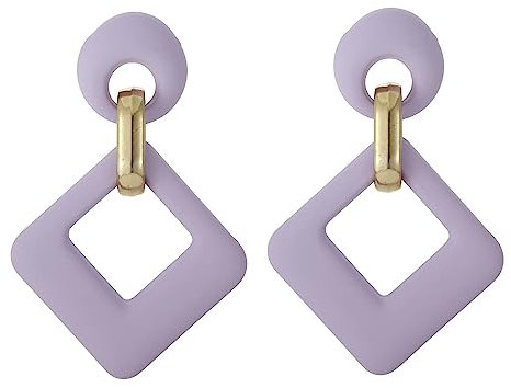 SIXDUTON Ohrringe Creole für Damen, Hypoallergen Groß Rechteck Neon Statement Ohrringe Modeschmuck für Frauen und Mädchen (Lila)