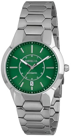 Breil Uhr Herren, Armband aus Stahl, Gehäusedurchmesser 43 cm | Sammlung NEW ONE, Uhrwerk Automatik Analog, Wasserbeständig bis 50 Meter, Schmuck als Geschenkidee Herren