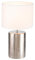Fischer & Honsel Tischleuchte - Silbergrau - Weiß - Stoffschirm - Keramik - H 43 cm