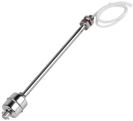 EXLECO Interruttore a galleggiante in acciaio inox, 200 mm, sensore verticale del livello dell'acqua M10, regolatore del livello dell'acqua 0 ~ 230 V, sensore di livello liquido, sensore di livello