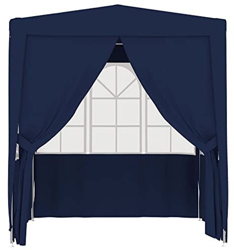 Coavain Tonnelle avec parois latérales - 2 x 2 m - Bleu - 90 g/m² - Résistante aux UV et à l'eau - Pour fêtes de jardin - Facile à monter - Cadre robuste - Tente pour réunions et fêtes en plein air