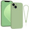 Andwing For iPhone 13 Case Silicone Case Soft Ultra Phone Case Slim Protective Shockproof Cover Scratch-Resistant Microfiber Lining, 6.1 MatchaGreen