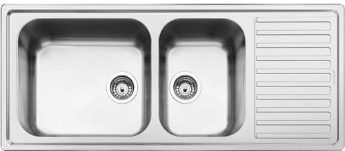 SMEG LGR116-2 ALBA Spülbecken, Stainless Steel