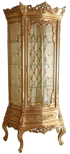 Vitrine XXL Vitrinenschrank Gold Schrank 100cm Antik bar102 Palazzo Exklusiv