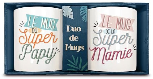 Coffret duo mugs papy mamie