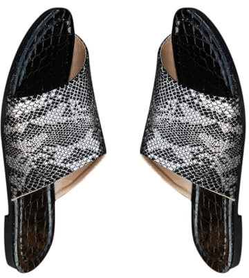 Badeschuhe Herren 43 2024 Fallen Women's Summer Sandals Sequin Bow Tie Flat Shoes Bottomed Rhinestone Fish Mouth Bow Shoes Sandals Streetwear Basic Z-79 Black 6