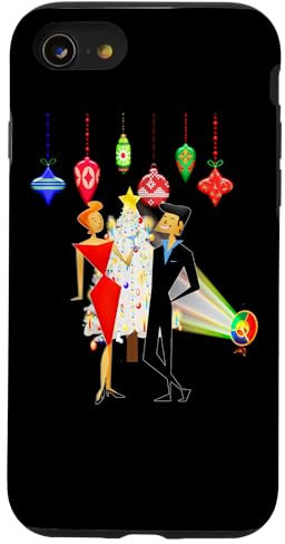 Hülle für iPhone SE (2020) / 7 / 8 Mid Century Moderne Weihnachtsfeier MCM Retro Cocktailparty