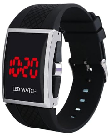 SUIOPPYUW Elektronische Uhr für Herren, modischer Stil, Bürokleidung, modisch und stilvoll zu tragende Armbanduhr, digital, Schwarz