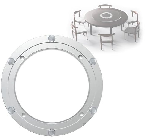 ESOYAWE Lazy Susan Runden Aluminiumlegierung Kugellager Für Esstisch, 360°Drehbare Glatt Stumm Tischlager, Schützen Sie Den Desktop rutschfest Drehgelenk Platte Drehkranz【Ø 12cm ~ 99cm】