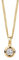 MIORE Schmuck, Halskette Damen, Solitär Anhänger mit Zirkonia Stein aus 9 Karat Gelbgold (375), Kettenanhänger Gold, Panzerkette Silber 925, Silberkette 45 cm lang, vergoldete Kette, Kette Damen
