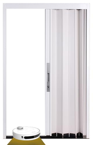 Schiebetür Falttür falttüren innentüren Weiße Falttür für den Innenbereich, 80 75 72 70 60 48 36 32 30 Zoll große Aluminium-Innenschiebetür mit Schlossschlüssel und Magnetverschluss, für Badezimmer, S