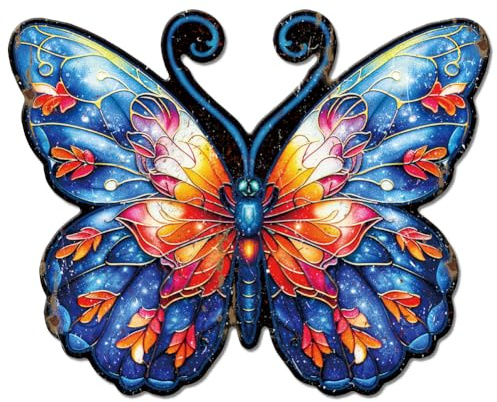 GLOBLELAND Schmetterling Unregelmäßig Retro Blechschild Sternenhimmel Lustige Schilder Mit Sprüchen Vintage Metallschild Für Garten Blumenladen Café Restaurant Terrasse Hof