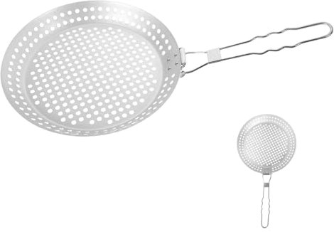 COLLBATH Faltbare Grillpfanne Backformen Bratpfanne Bratpfanne Antihaft Bratpfanne Antihaft Pfanne Outdoor Grillplatte Grillpfanne Zum Grillen Outdoor Grillpfanne Silberfarbener