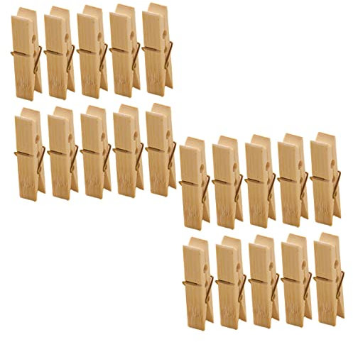 Cabilock 60 Pièces Pince en Bois Pivot Mini Cintres pour Chaussettes pour Sécher De Plein Air Étendoir à Linge Pliable Dehors Couler Portant à Vêtements Ressort en Acier Inoxydable Solide