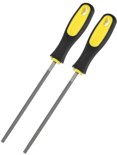 M METERXITY 2-Pack Lime Ronde En Métal 6 Pouces, Lime En Acier Au Carbone Élevé Lime Diamant Lime À Main Avec Poignée En PVC Pour Bois/Métal/Céramique/Verre/Pierre/Bijoux/Modèle/DIY/Affûtage