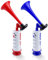 2 Pcs Signalhorn Air Horn, Luftbetriebenes Horn, Druckluftfanfare, Laut Sound Signalhorn Hand, Tröte für Fußballspiele, Camping, Karneval, (Rot + Blau)