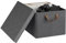 WOLTU Storage Box Set of 1, Fabric Storage Basket with Removable Lid, Folding Storage Organiser with Handle, Grey, 43 x 33 x 26 cm, ABB03gbn-1-UK
