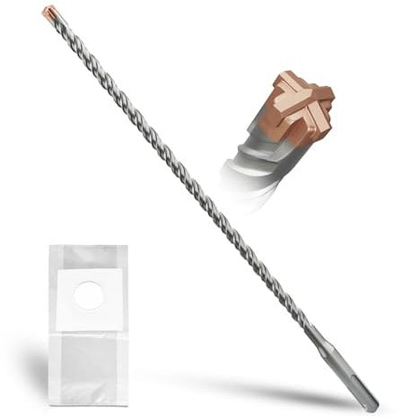 METOTY SDS Plus bohrer 8mm×310mm,mit 4 Hartmetallschneiden,Kopf mit Beschichtung,Steinbohrer,Hammerbohrer,Betonbohrer,Für Stein,Beton,Naturstein,Ziegelmauer