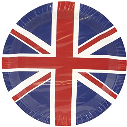 Union Jack Paper Plates 23cm – 24 Pack (4 x 6) – British Flag Plates for VE Day, Royal Events, Eurovision & Olympic Celebrations